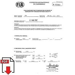 1997 BMW M3 3.2 (E36) FIA homologation form PDF download
